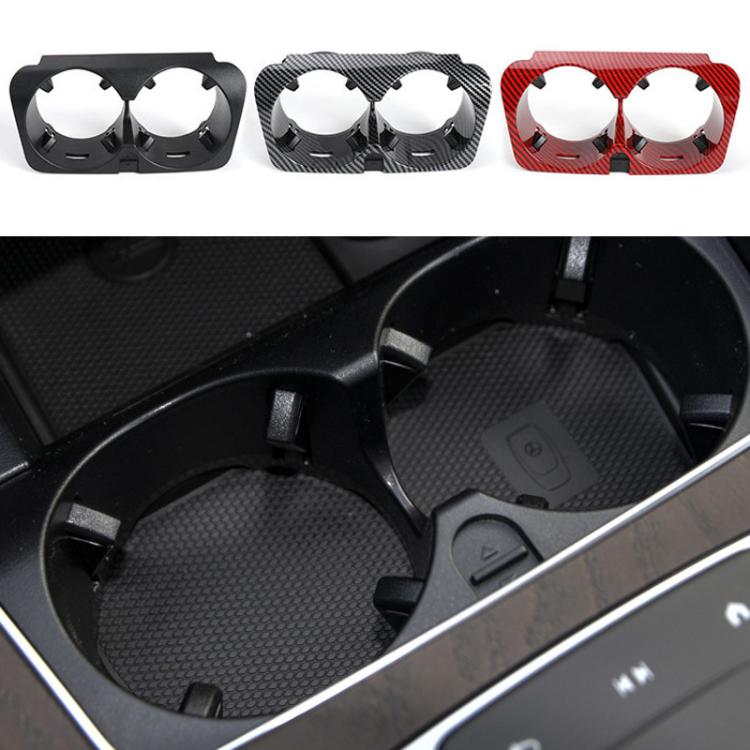 For Mercedes-Benz C-Class W205 / GLC W253 / E-Class W213 Center Console Beverage Cup Holder 2056802391, Style: Red Carbon Fiber