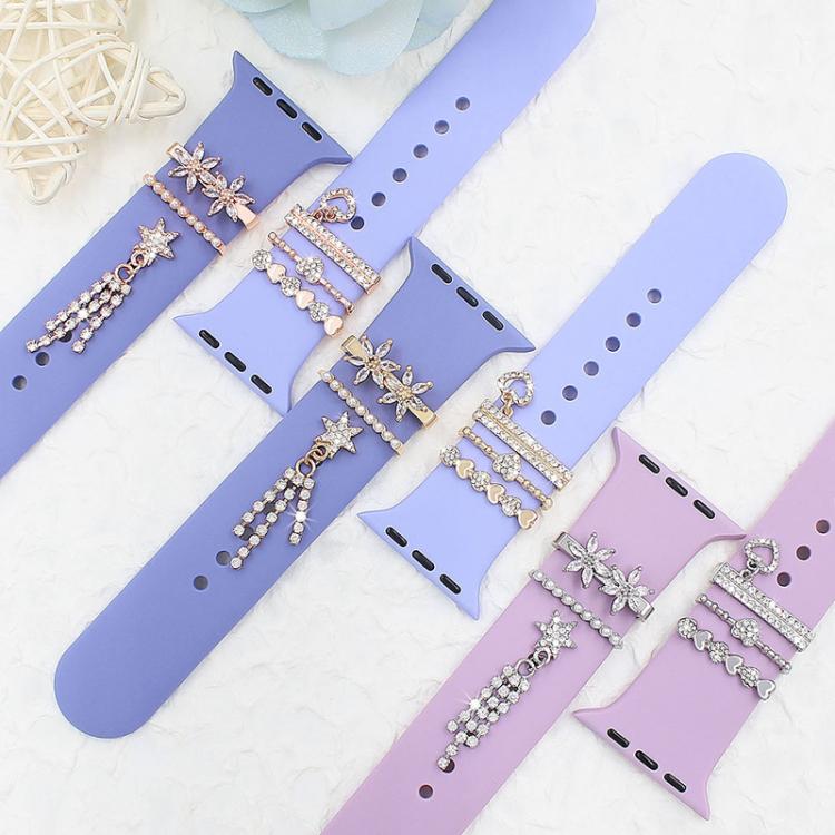 3pcs / Set 22mm Width Smart Watch Silicone Band Decorative Ring Metal Accessories, Style: 3