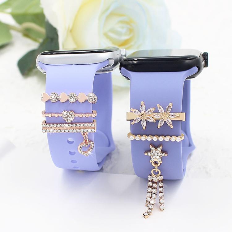3pcs / Set 22mm Width Smart Watch Silicone Band Decorative Ring Metal Accessories, Style: 5