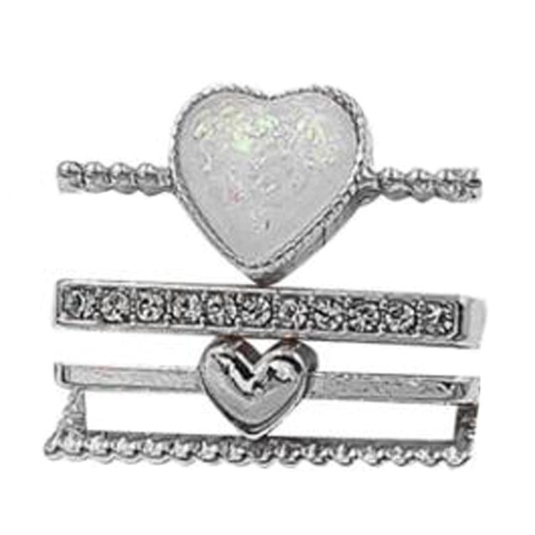 4pcs / Set 21mm Width Smart Watch Silicone Band Heart Decorative Ring Metal Accessories