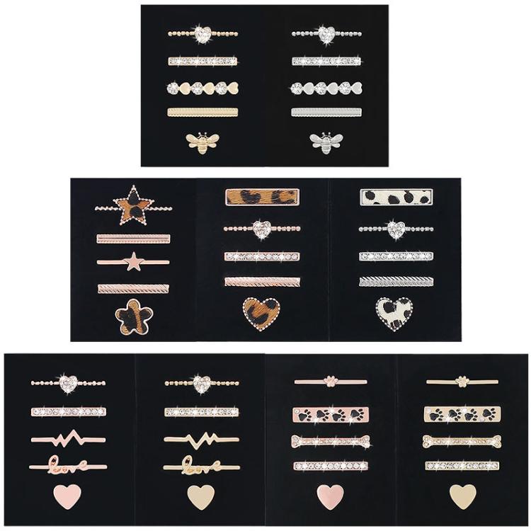5pcs / Set 20mm Width Smart Watch Silicone Band Decorative Ring Metal Accessories, Style: Rose Gold 3