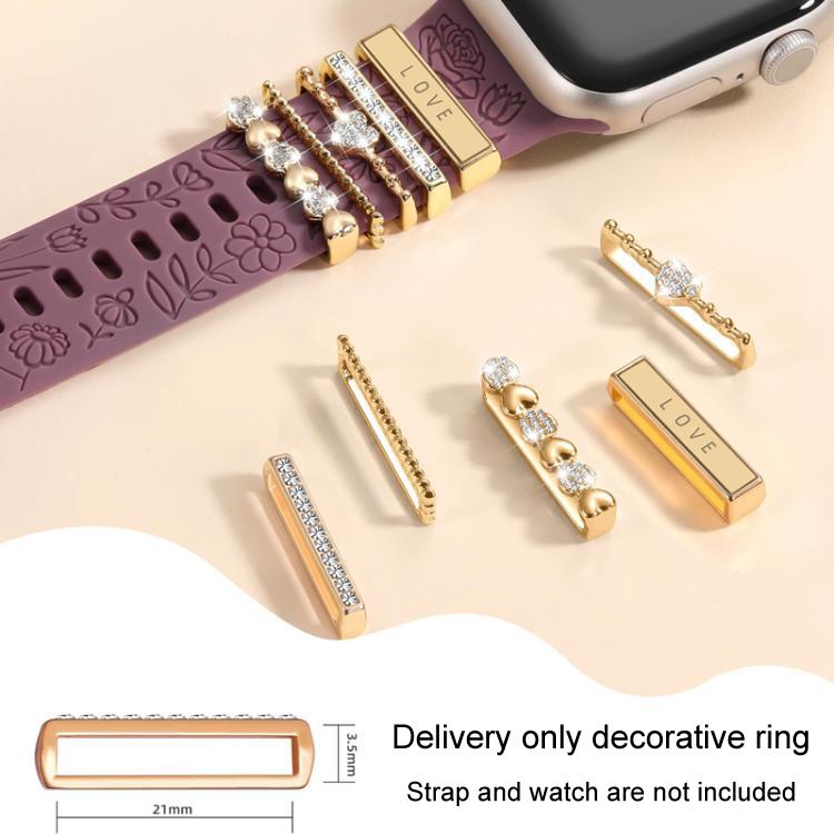21mm Width Smart Watch Band Decorative Ring Metal Accessories