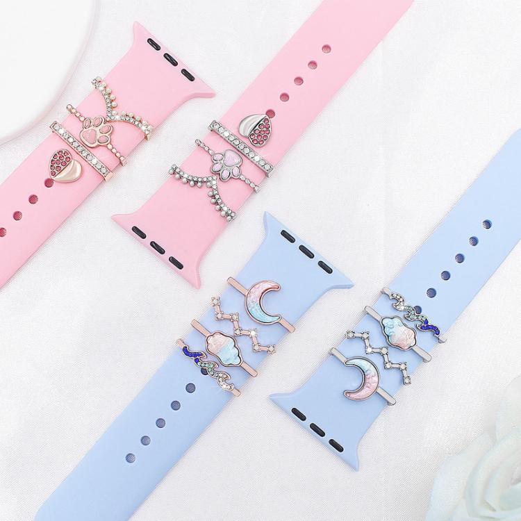 4pcs / Set 22mm Width Smart Watch Band Decorative Ring Metal Accessories, Style: 2