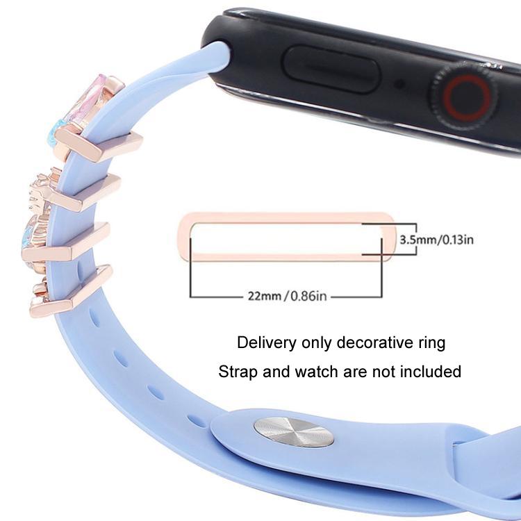 4pcs / Set 22mm Width Smart Watch Band Decorative Ring Metal Accessories, Style: 2