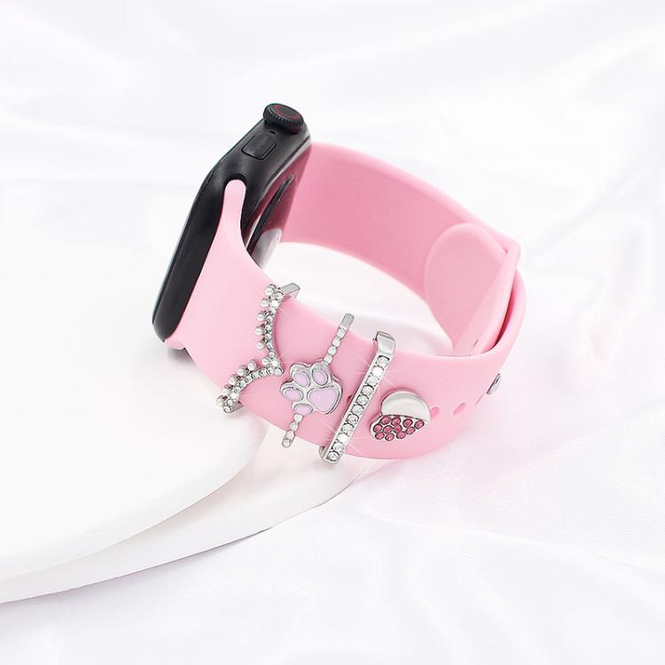 4pcs / Set 22mm Width Smart Watch Band Decorative Ring Metal Accessories, Style: 2