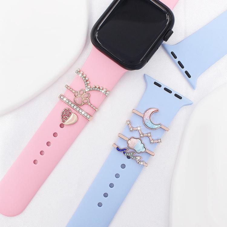 4pcs / Set 22mm Width Smart Watch Band Decorative Ring Metal Accessories, Style: 2