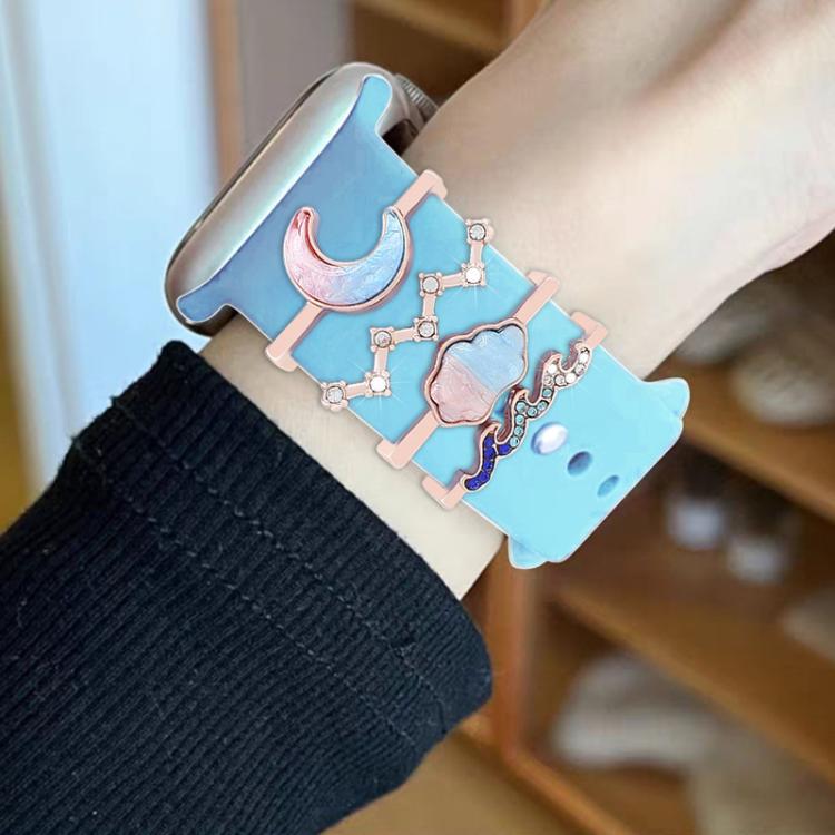 4pcs / Set 22mm Width Smart Watch Band Decorative Ring Metal Accessories, Style: 4