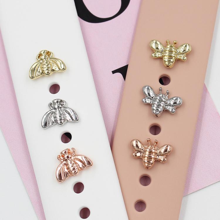 Smart Watch Universal Bee Shape Band Decorative Ring Metal Accessories, Style: Rose Gold 1