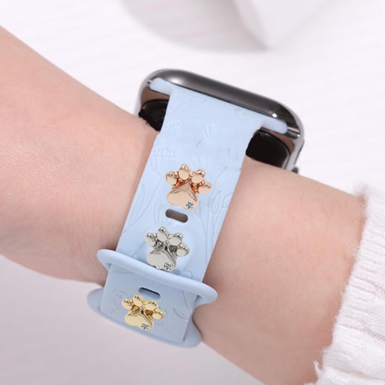 Smart Watch Universal Cats Paw Shape Band Decorative Ring Metal Accessories