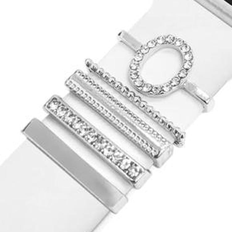 5pcs / Set 21mm Width Smart Watch Band Letter Decorative Ring Metal Accessories, Style: O - 银色