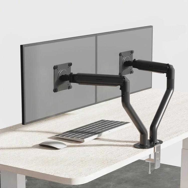 17-32 Inch Dual Monitor Mount Gas Spring 360 Degree Heavy Duty Floating Desk Arm - Black