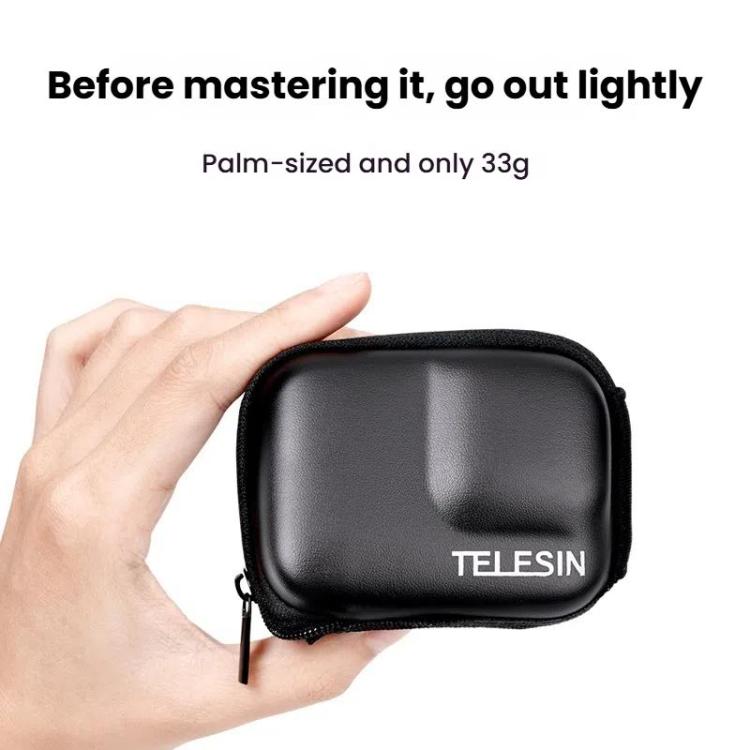 TELESIN Sports Camera Mini EVA Protective Storage Bag For GoPro HERO12 Black /11 Black /10 Black /9 Black - Black