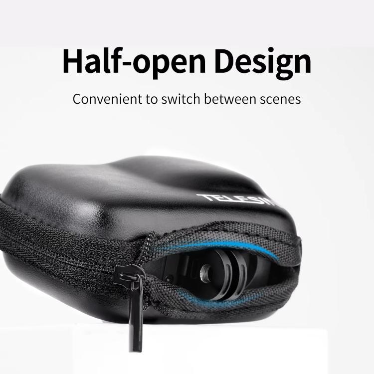 TELESIN Sports Camera Mini EVA Protective Storage Bag For GoPro HERO12 Black /11 Black /10 Black /9 Black - Black