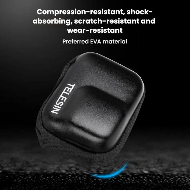 TELESIN Sports Camera Mini EVA Protective Storage Bag For GoPro HERO12 Black /11 Black /10 Black /9 Black - Black