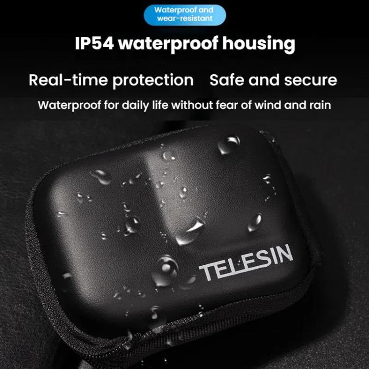 TELESIN Sports Camera Mini EVA Protective Storage Bag For GoPro HERO12 Black /11 Black /10 Black /9 Black - Black