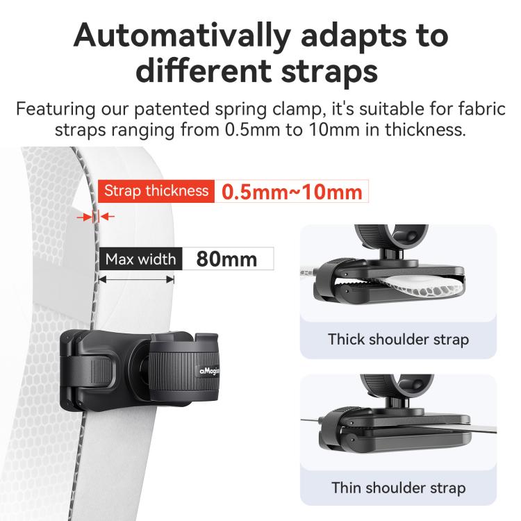 AMagisn Selfie Stick Hanger Action Camera Backpack Quick Attachment for Insta360 / DJI / GoPro - Black