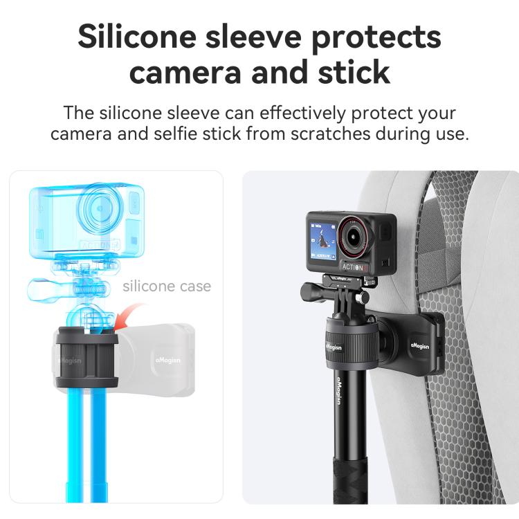 AMagisn Selfie Stick Hanger Action Camera Backpack Quick Attachment for Insta360 / DJI / GoPro - Black