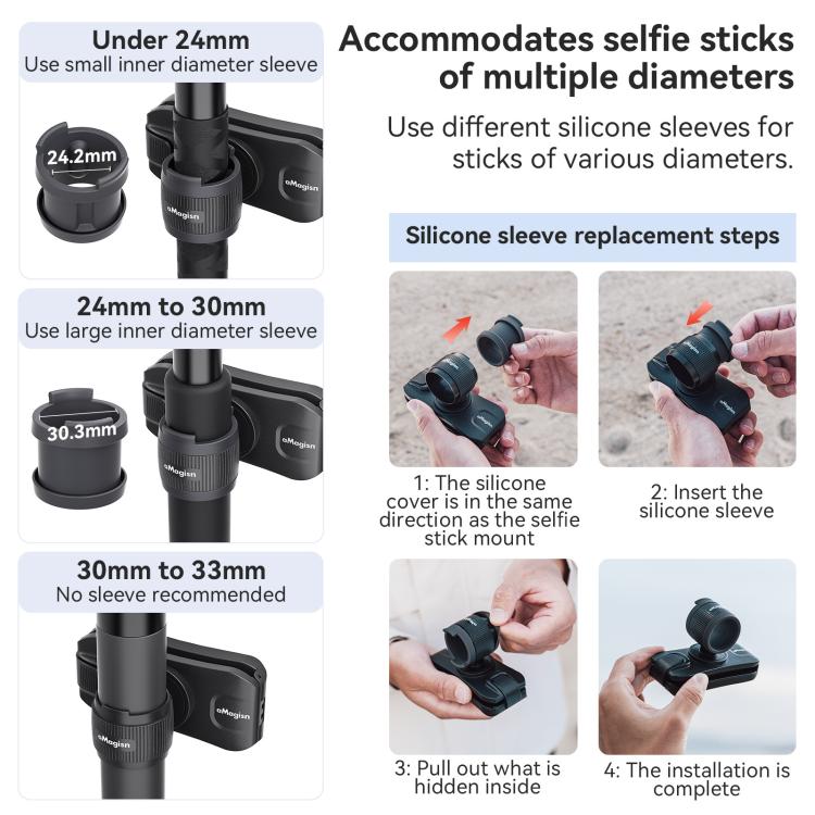 AMagisn Selfie Stick Hanger Action Camera Backpack Quick Attachment for Insta360 / DJI / GoPro - Black