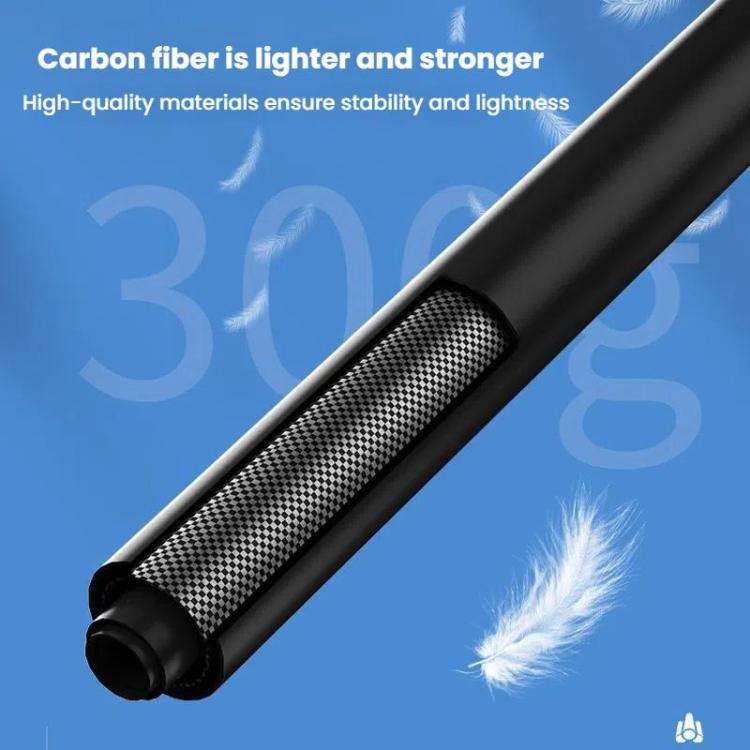 TELESIN Gen 2 2.7m Carbon Fiber Selfie Stick Sports Camera Extension Rod For GoPro HERO13 Black / Insta360 - Black