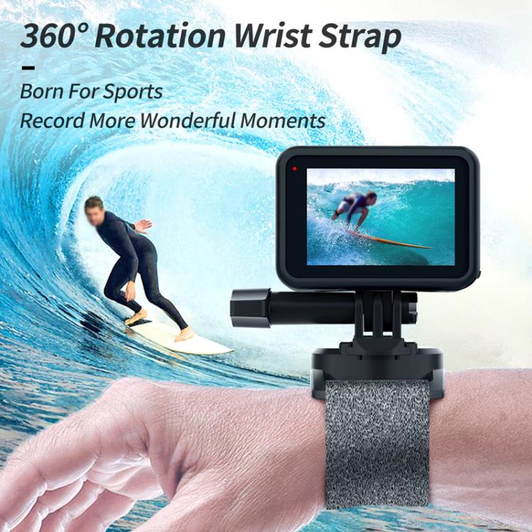 TELESIN Sports Camera Wrist Strap Steering Wrist Mount Strap - Gray Black