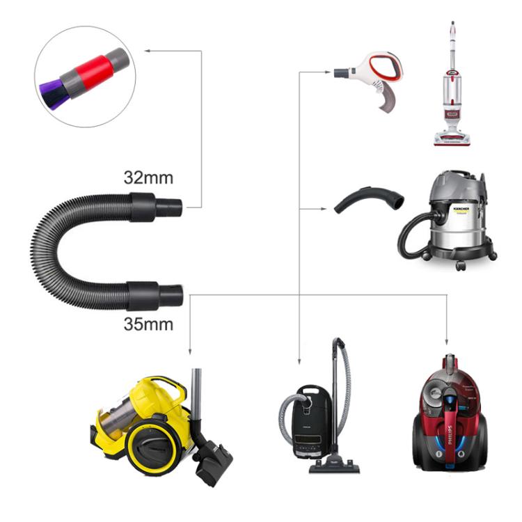 32mm Soft Brush+35mm Connector Vacuum Cleaner Dusting Streak Free Soft Brush Replacement Accessory Set