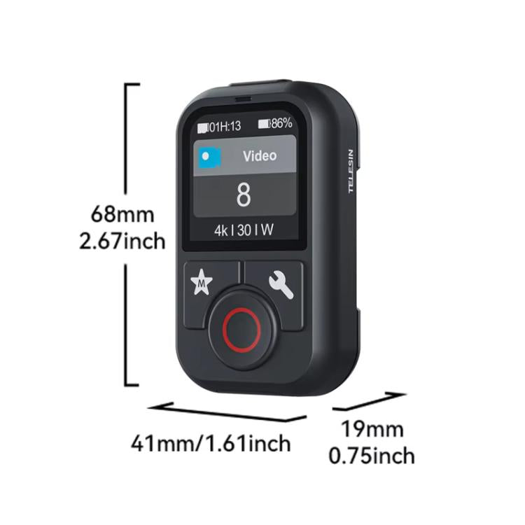 TELESIN T13 60m Sports Camera Wireless Bluetooth Remote Control For GoPro HERO13 Black /12 Black /11 Black /10 Black /9 Black /8 Black /Max - Black