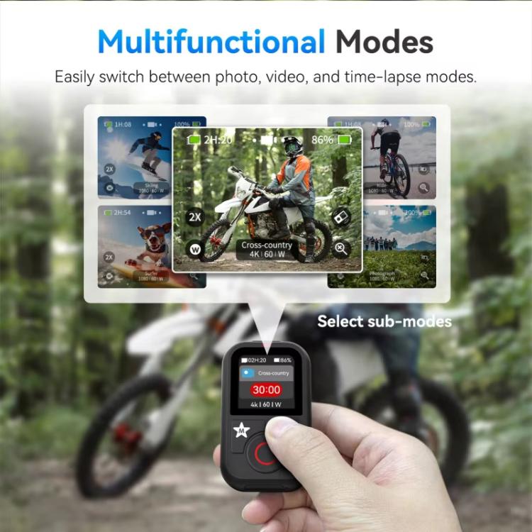 TELESIN T13 60m Sports Camera Wireless Bluetooth Remote Control For GoPro HERO13 Black /12 Black /11 Black /10 Black /9 Black /8 Black /Max - Black