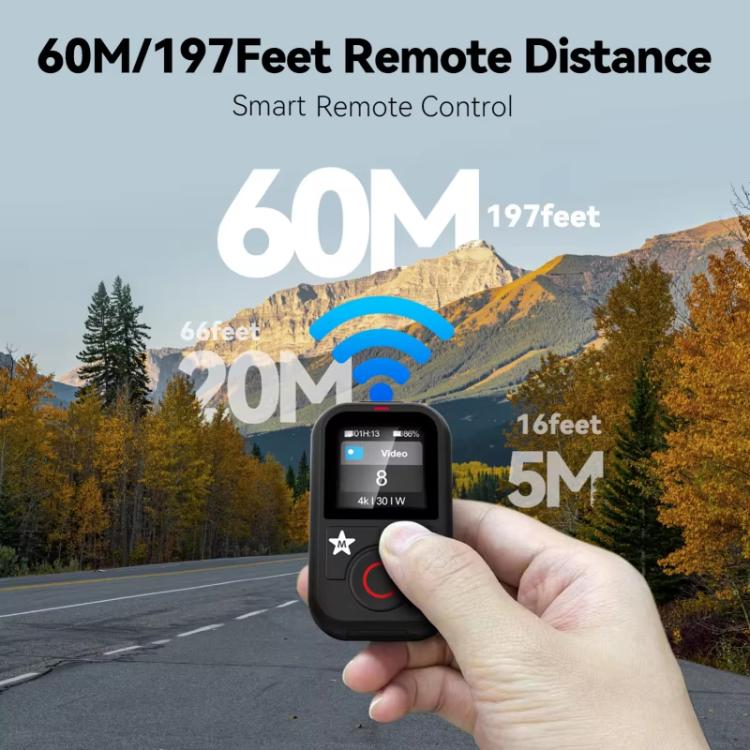 TELESIN T13 60m Sports Camera Wireless Bluetooth Remote Control For GoPro HERO13 Black /12 Black /11 Black /10 Black /9 Black /8 Black /Max - Black