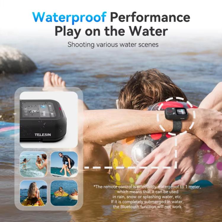 TELESIN T13 60m Sports Camera Wireless Bluetooth Remote Control For GoPro HERO13 Black /12 Black /11 Black /10 Black /9 Black /8 Black /Max - Black