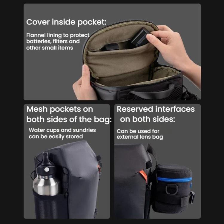 PGYTECH DSLR Camera Crossbody Waist Triangle Bag - Black
