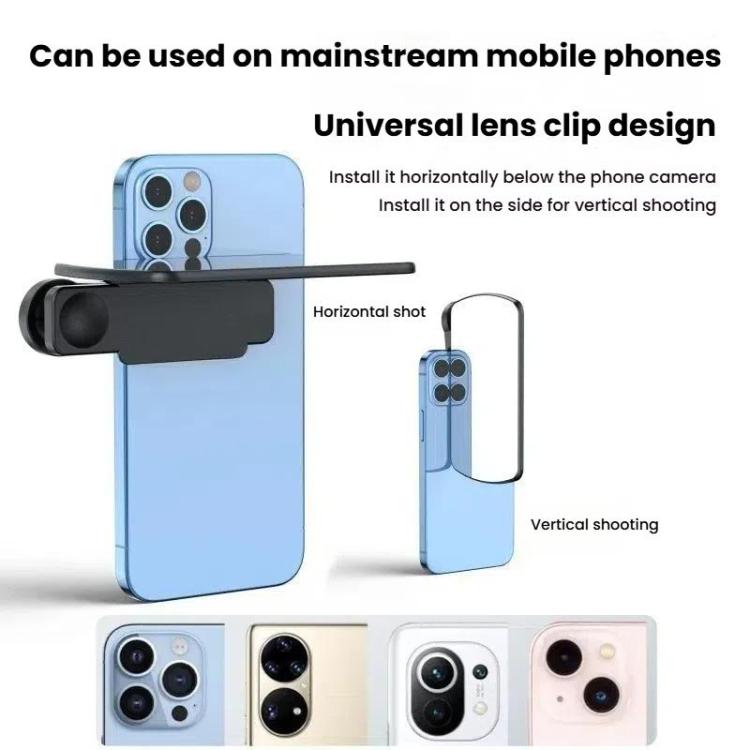 Mobile Phone Reflection Photo Clip Holder Adjustable Angle Mirror Clip Phone Reflector Selfie Artifact, Color: With Remote Control White