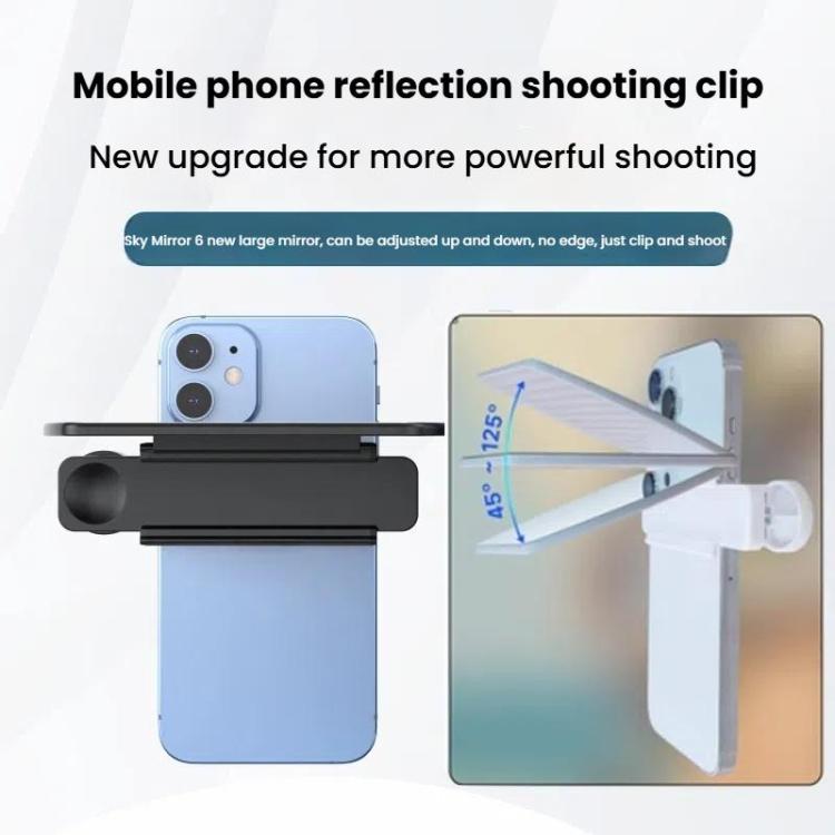 Mobile Phone Reflection Photo Clip Holder Adjustable Angle Mirror Clip Phone Reflector Selfie Artifact, Color: With Remote Control Black