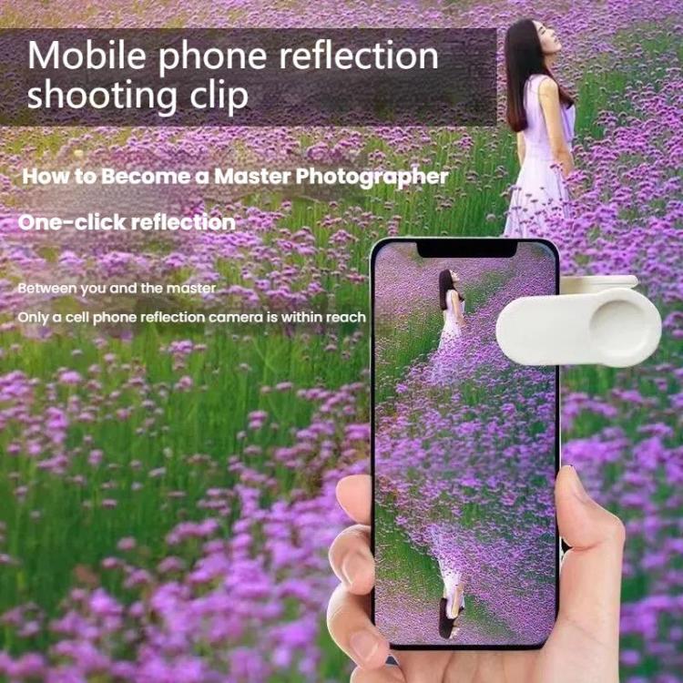 Mobile Phone Reflection Photo Clip Holder Adjustable Angle Mirror Clip Phone Reflector Selfie Artifact, Color: With Remote Control White