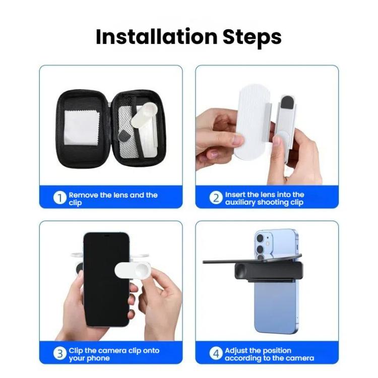 Mobile Phone Reflection Photo Clip Holder Adjustable Angle Mirror Clip Phone Reflector Selfie Artifact, Color: With Remote Control Black