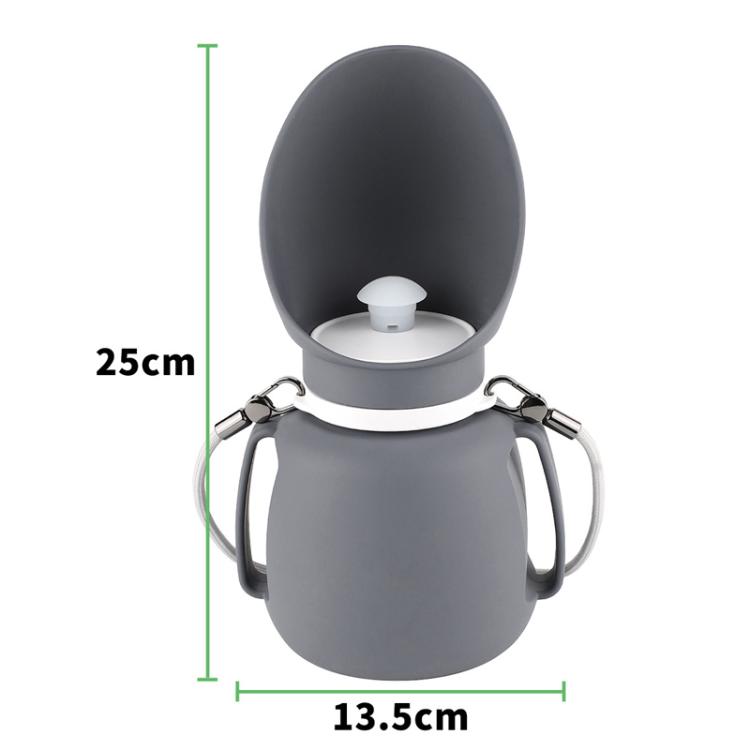 800ml Convenient Collapsible Pet Water Bottle Outdoor Dog Walking Drinking Waterer Mug - Gray