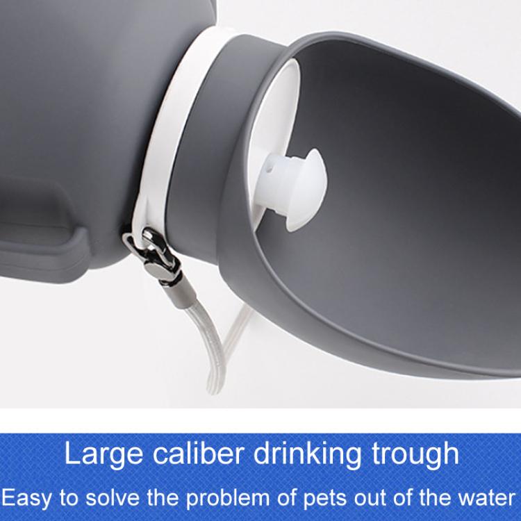 800ml Convenient Collapsible Pet Water Bottle Outdoor Dog Walking Drinking Waterer Mug - Gray