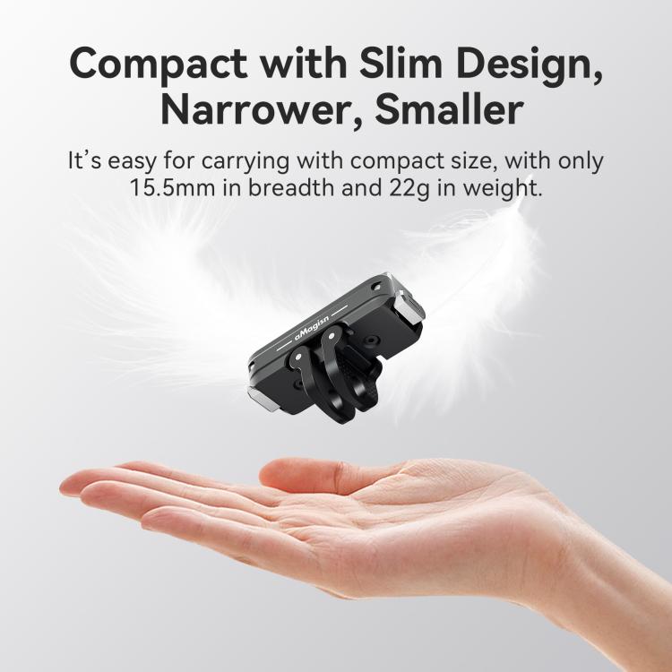For DJI Osmo 360/Action 5 Pro/4/3 aMagisn Metal Magnetic Quick Release Mount Dual Interface Adapter - Black