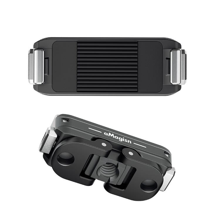 For DJI Osmo 360/Action 5 Pro/4/3 aMagisn Metal Magnetic Quick Release Mount Dual Interface Adapter - Black