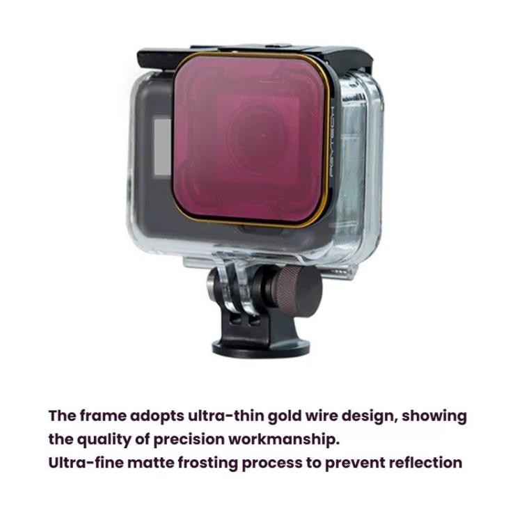 For GoPro 5/6 PGYTECH Deep Diving Snorkeling Filter Waterproof Case - Red