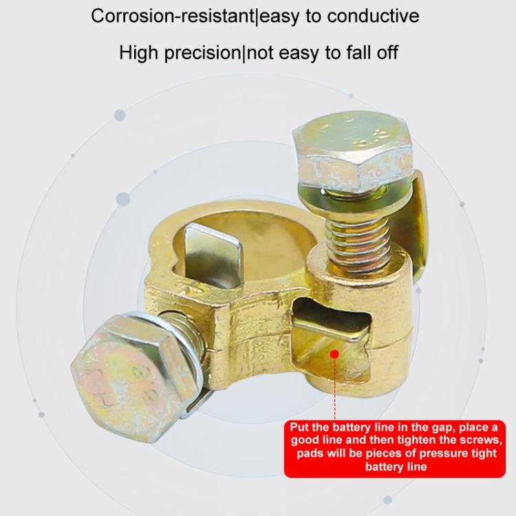 1pair Thickened Copper Battery Clip Automotive Battery Stake Multi-Function Connector
