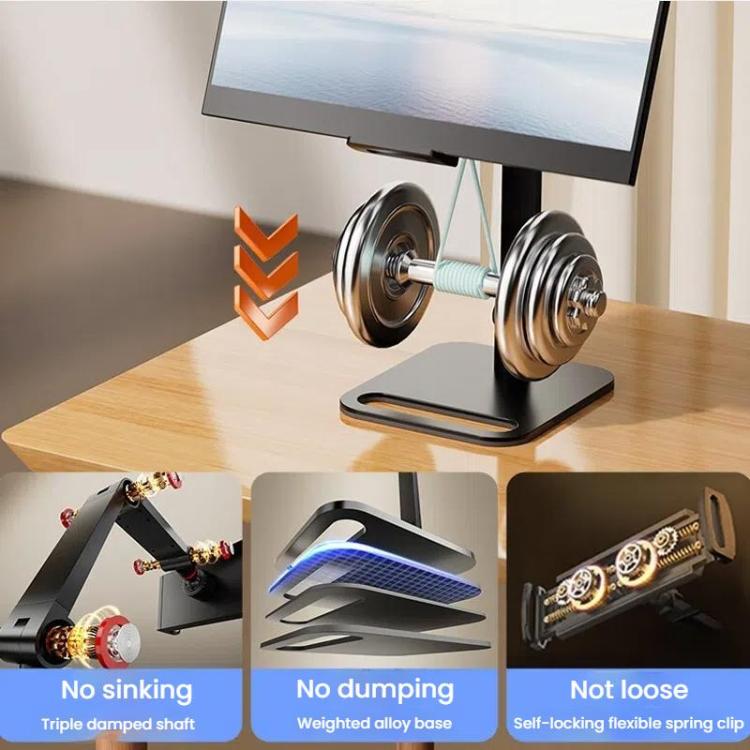 2-session Phone Tablet Monitor Desktop Stand Height and Angle Adjustable Bracket for Screen Within 17.3 Inch