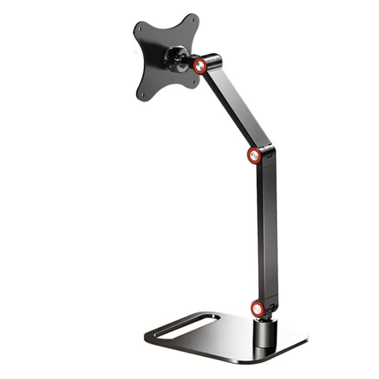 Portable Vesa Monitor Stand Height Adjustable Swivel Desk Mount For 17-Inch Screens - Black