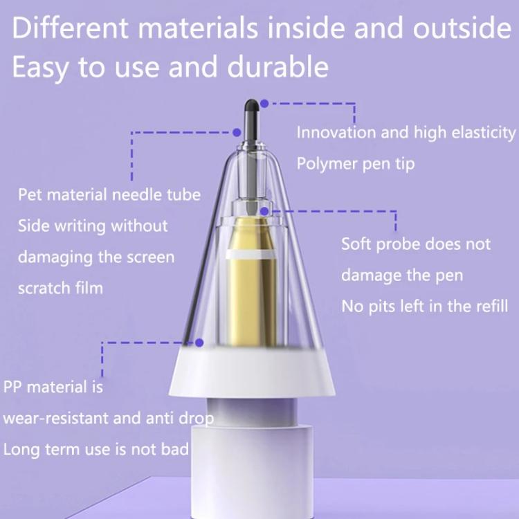 For Apple Pencil 2 / 1 Elastic Tip Soft Probe Silent Replacement Nib, Spec: 4B Transparent