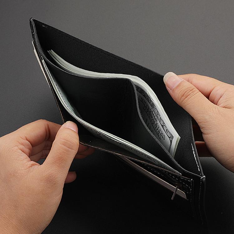 Horizontal Purse Retro Men Short Wallet Student Leather Wallet Money Clip