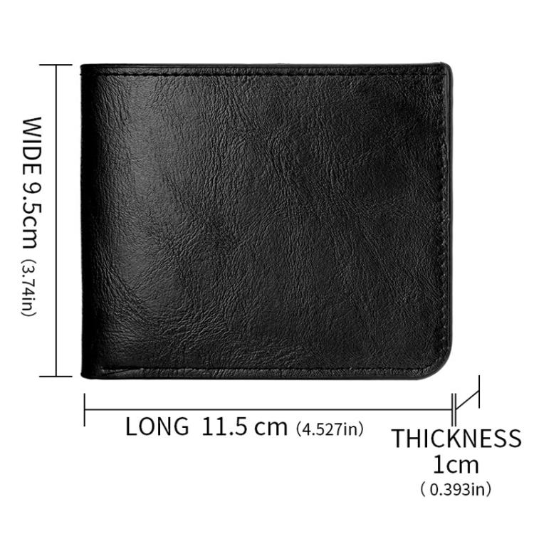 Men Leather Wallet Can Put Driver License Leather Short Money Clip Purse