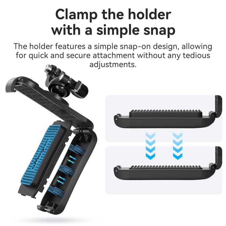 aMagisn 360-degree Rotation Ball Head Backpack Clip for Camera & Smartphone - Black