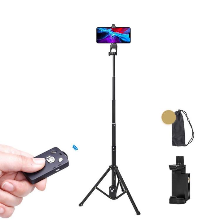 YUNTENG 1688L 16.5-77 Inch Phone Camera Selfie Stick Tripod With Bluetooth Remote Control - Black