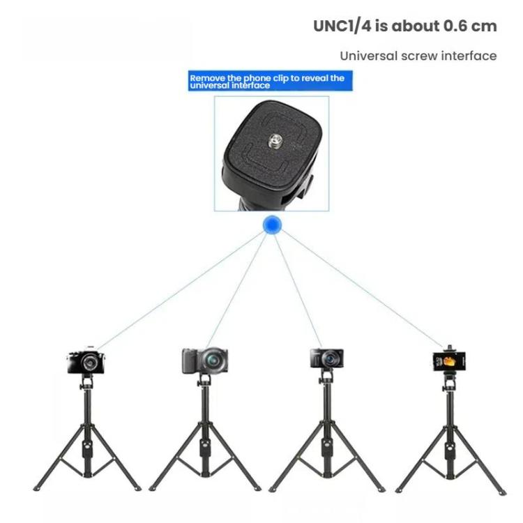YUNTENG 1688L 16.5-77 Inch Phone Camera Selfie Stick Tripod With Bluetooth Remote Control - Black