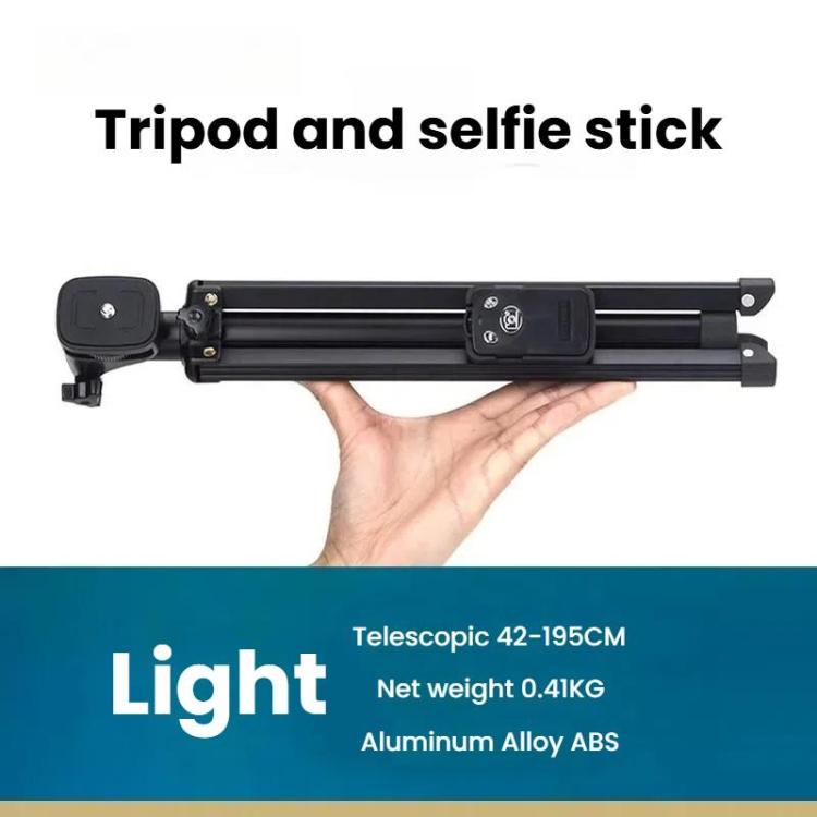 YUNTENG 1688L 16.5-77 Inch Phone Camera Selfie Stick Tripod With Bluetooth Remote Control - Black