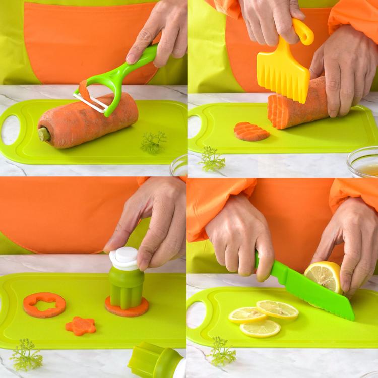 17 In 1 Children Plastic Cooking Knife Set Kids DIY Peeler Kicthen Tools